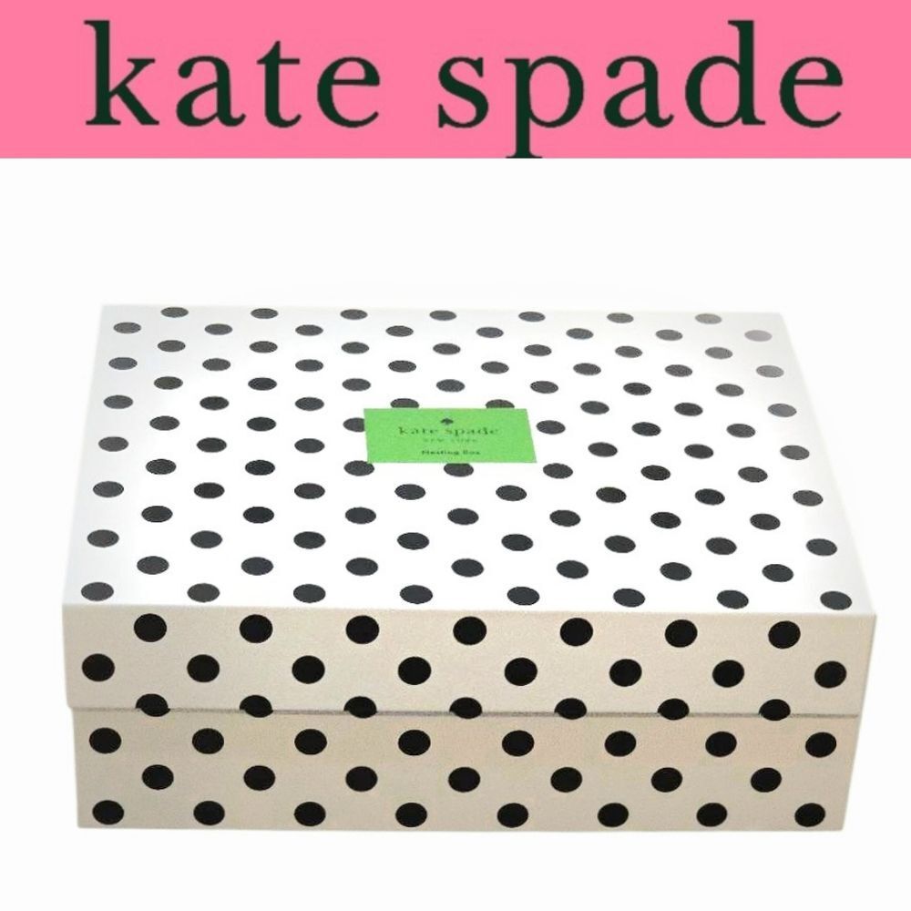 Kate Spade New York Polka Dot Decorative Storage Nesting Box- White